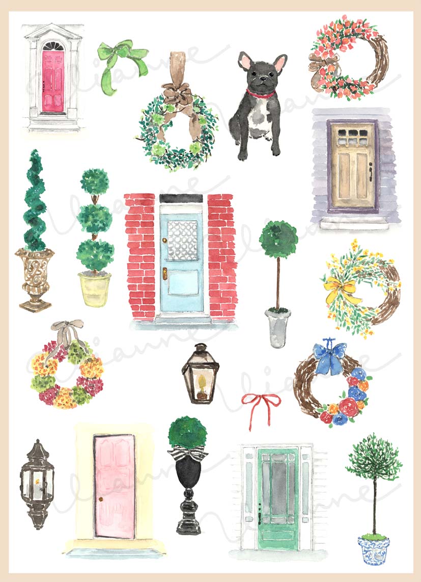 Vintage Front Doors Clipart