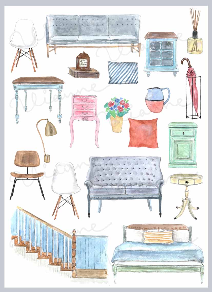 Vintage Furniture Clipart