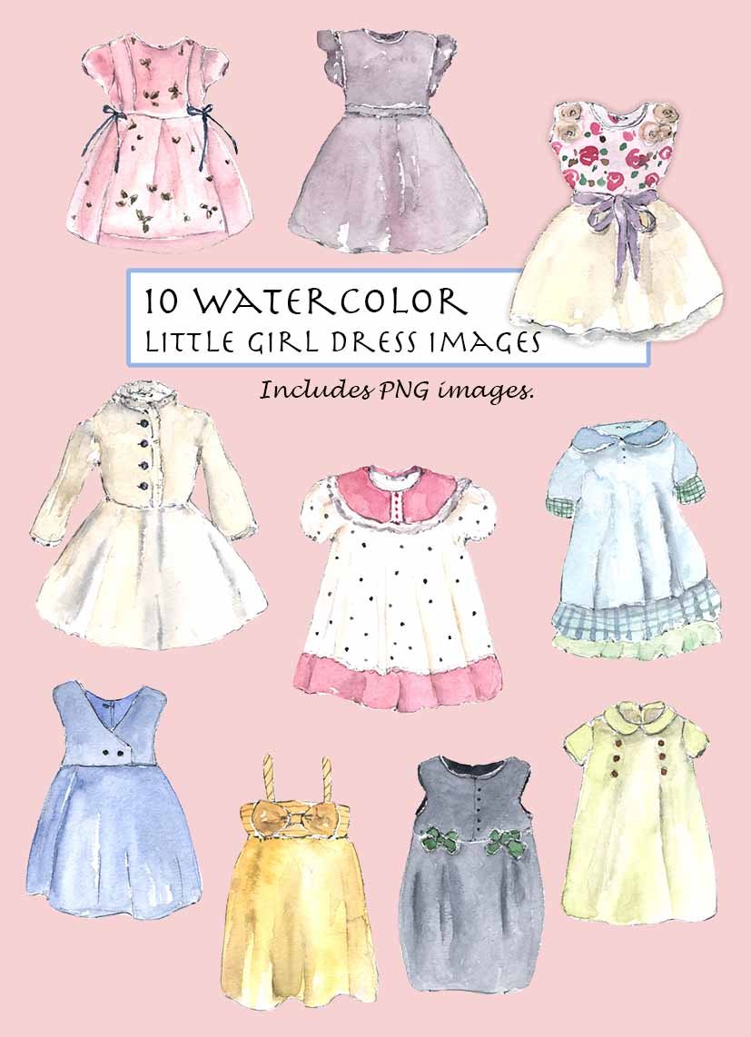 Little Girl Dress Clipart