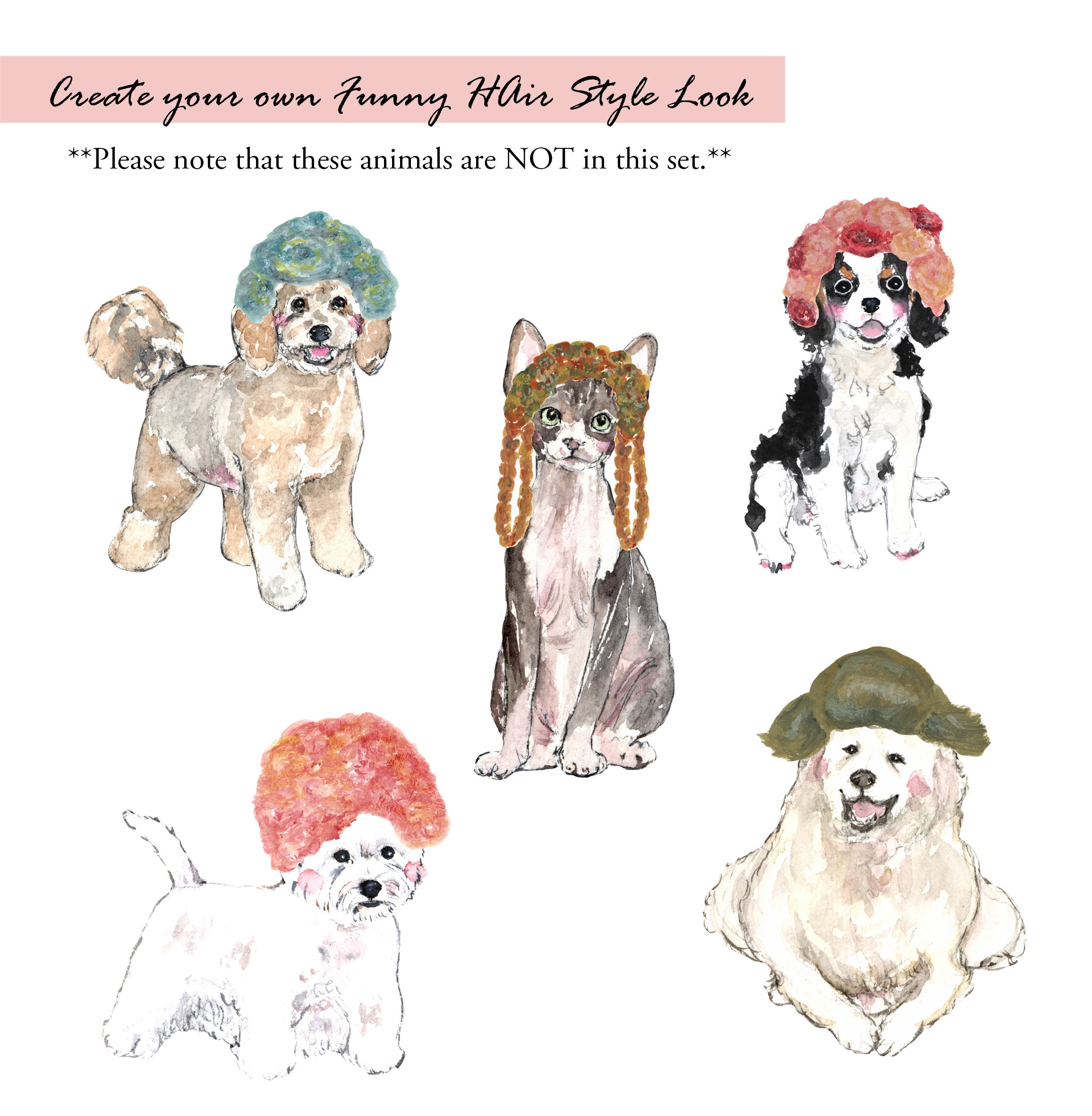 Vintage Flora Hair Clipart