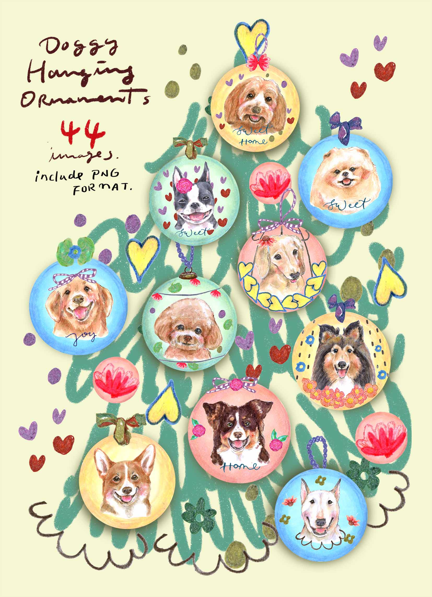Hanging Ornaments Clipart