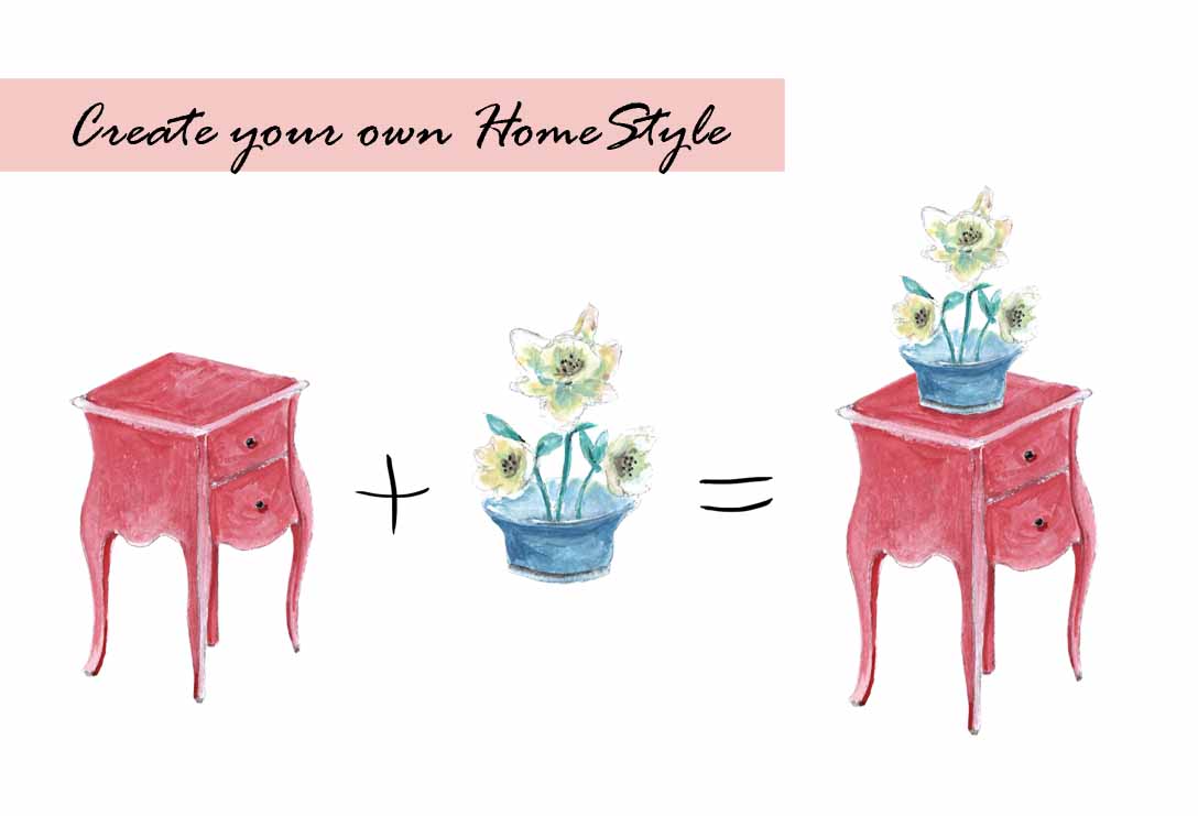 Vintage Home Accessories Clipart Set