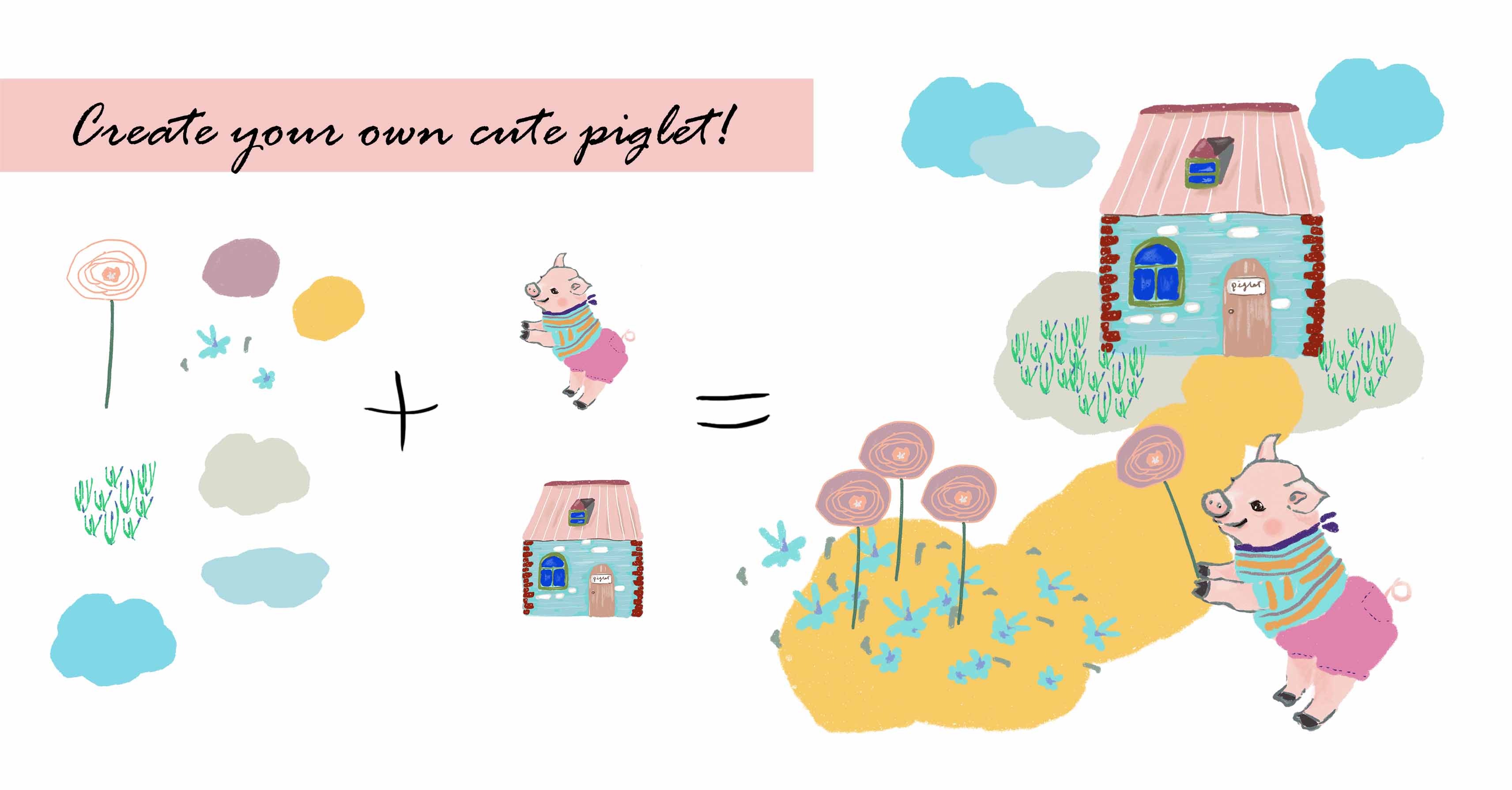 3 Little Pigs Clipart Set