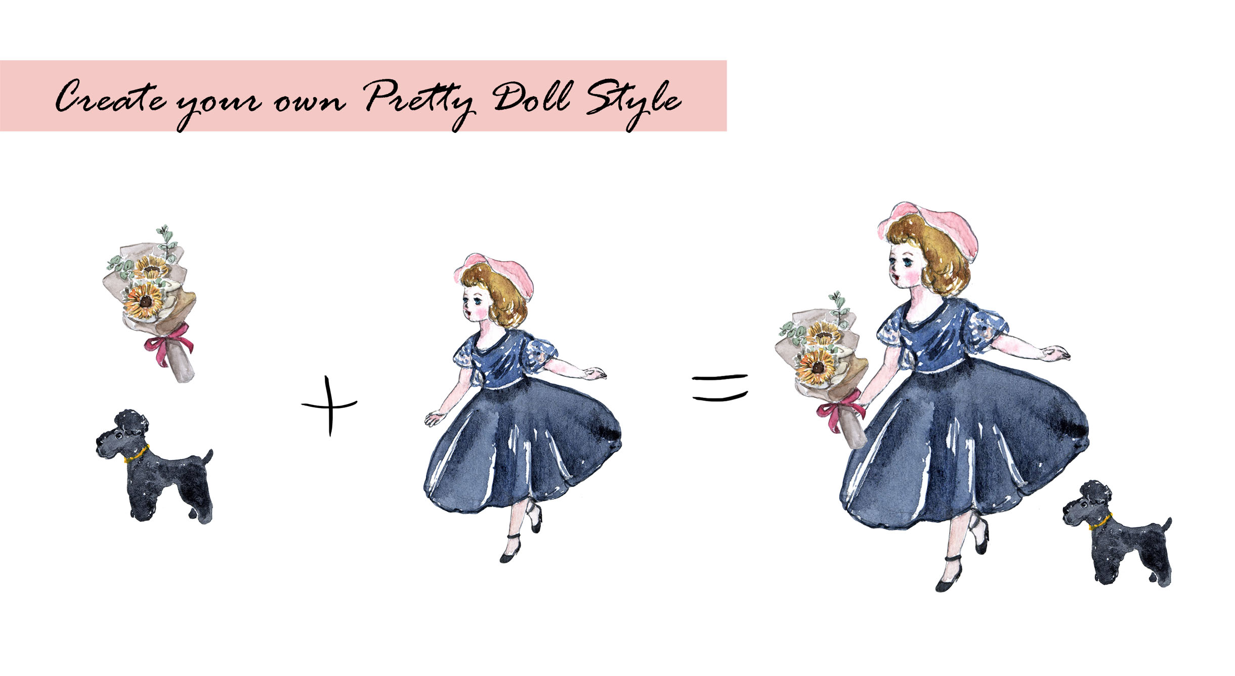 Vintage Doll I Clipart Set