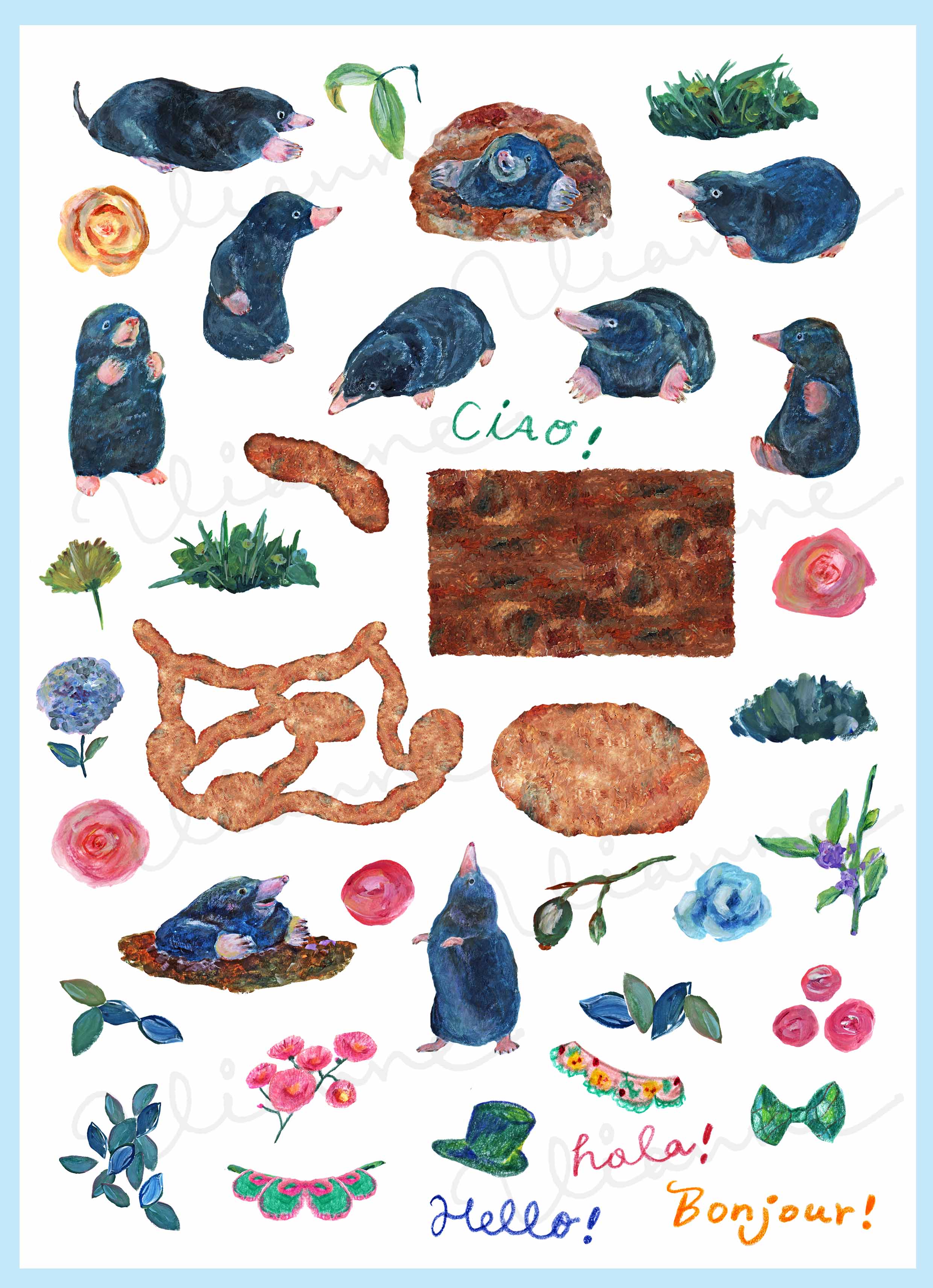 Mole Underground Clipart Set