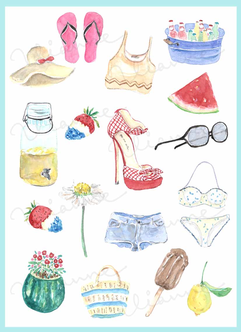 Summer Time Clipart Set