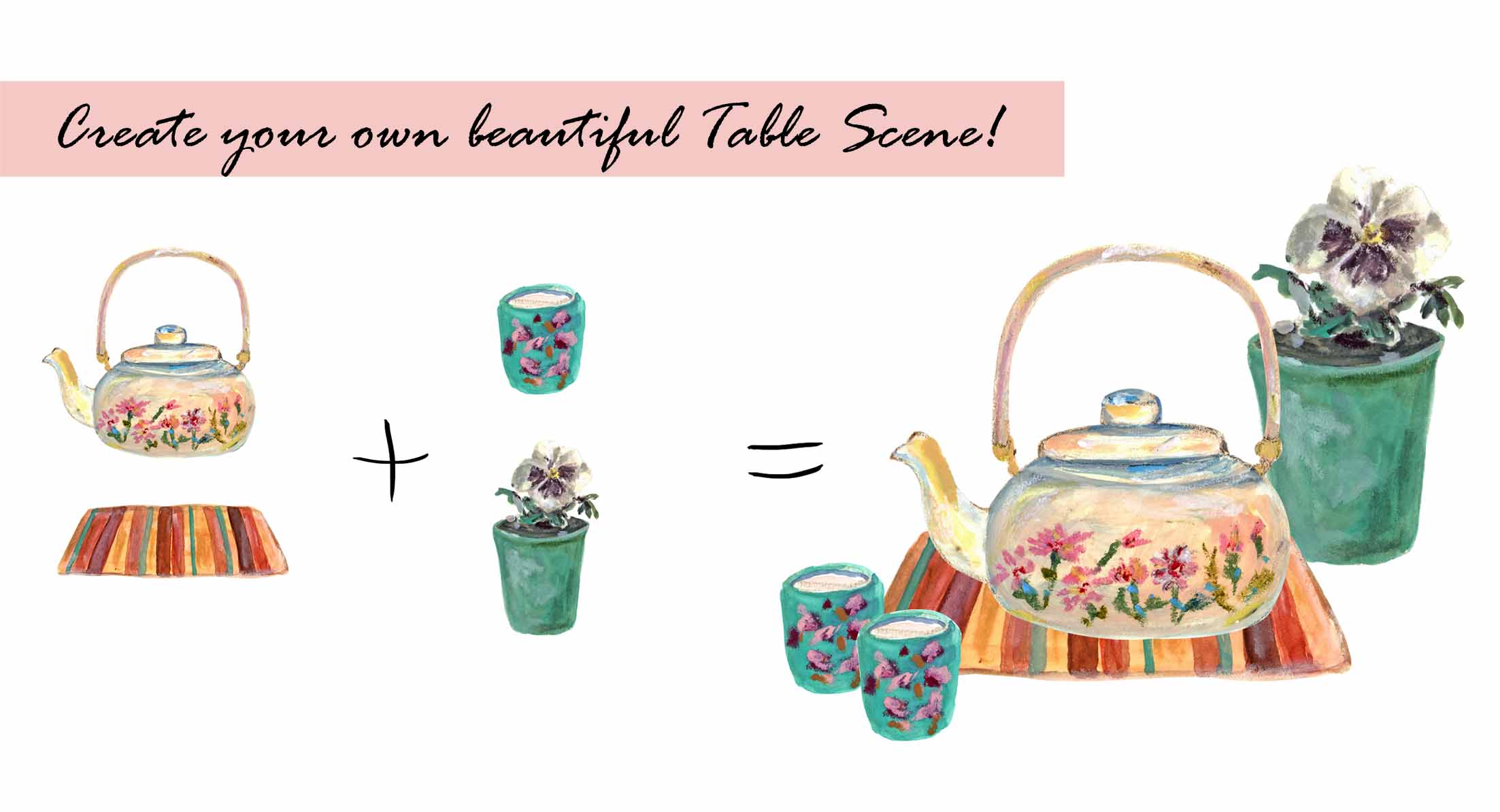 Kettles & Vases Clipart Set