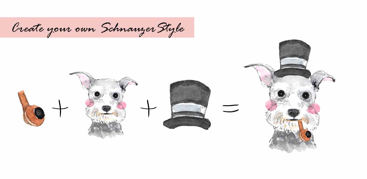 Schnauzer Clipart Set