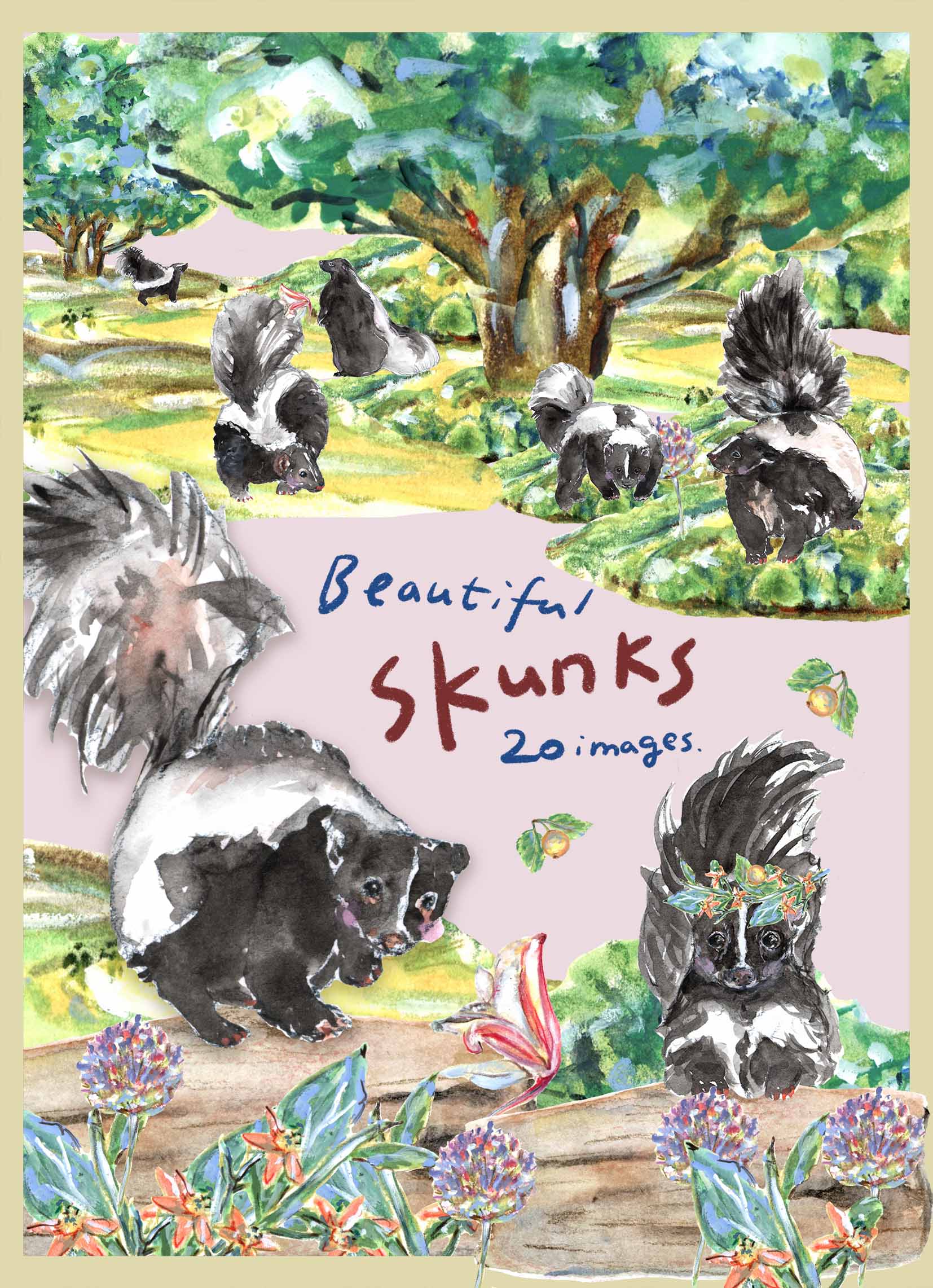 Skunks Clipart Set