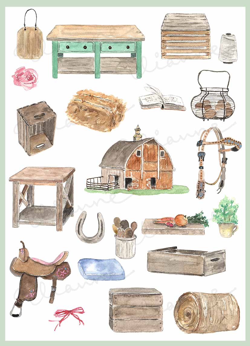 Rustic Life Clipart Set
