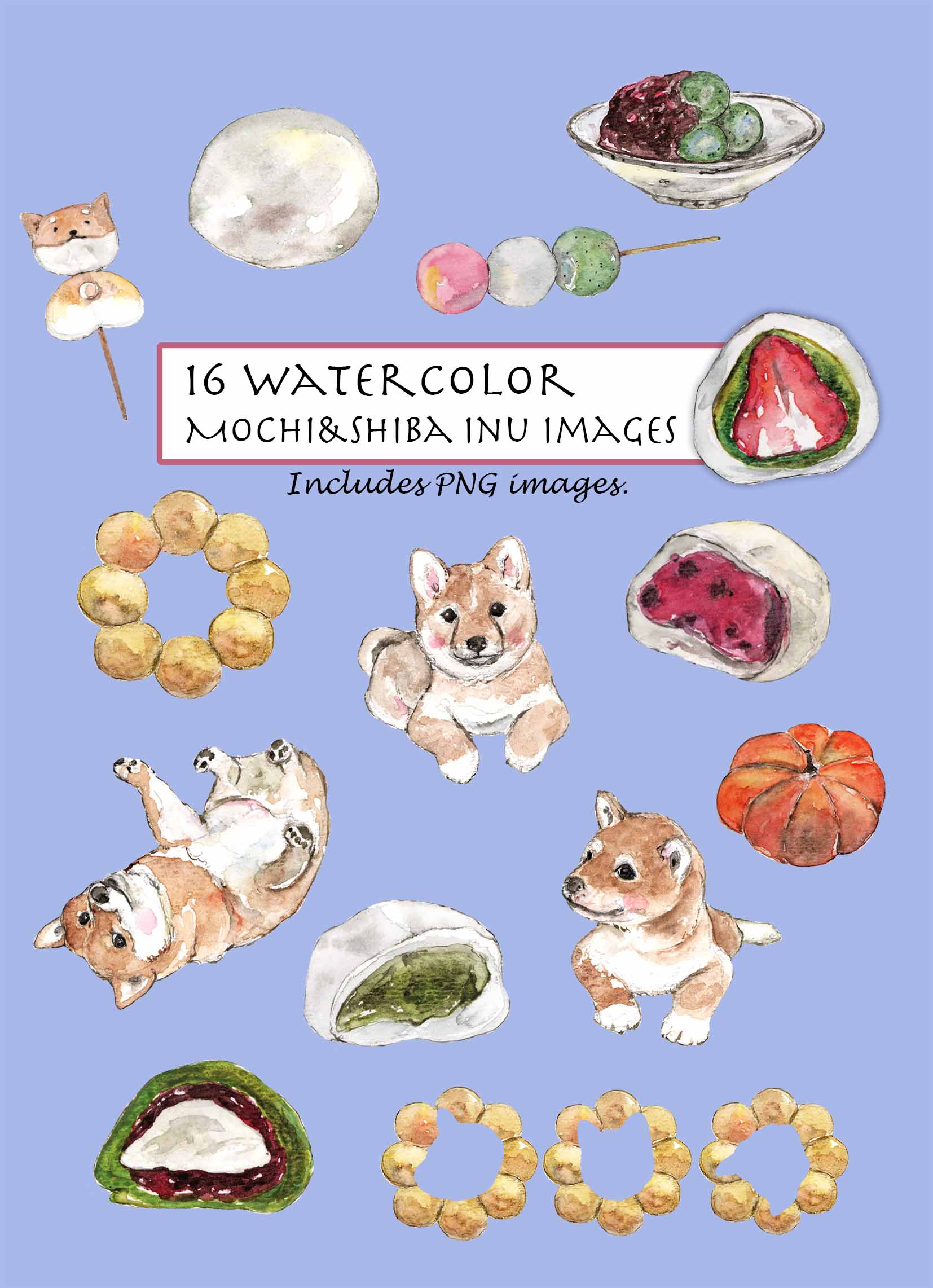 Mochi & Shiba Inu Clipart Set