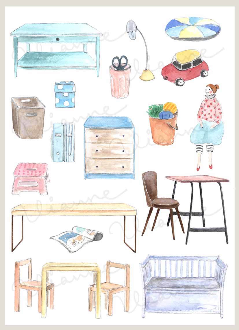 Kids Room Clipart Set