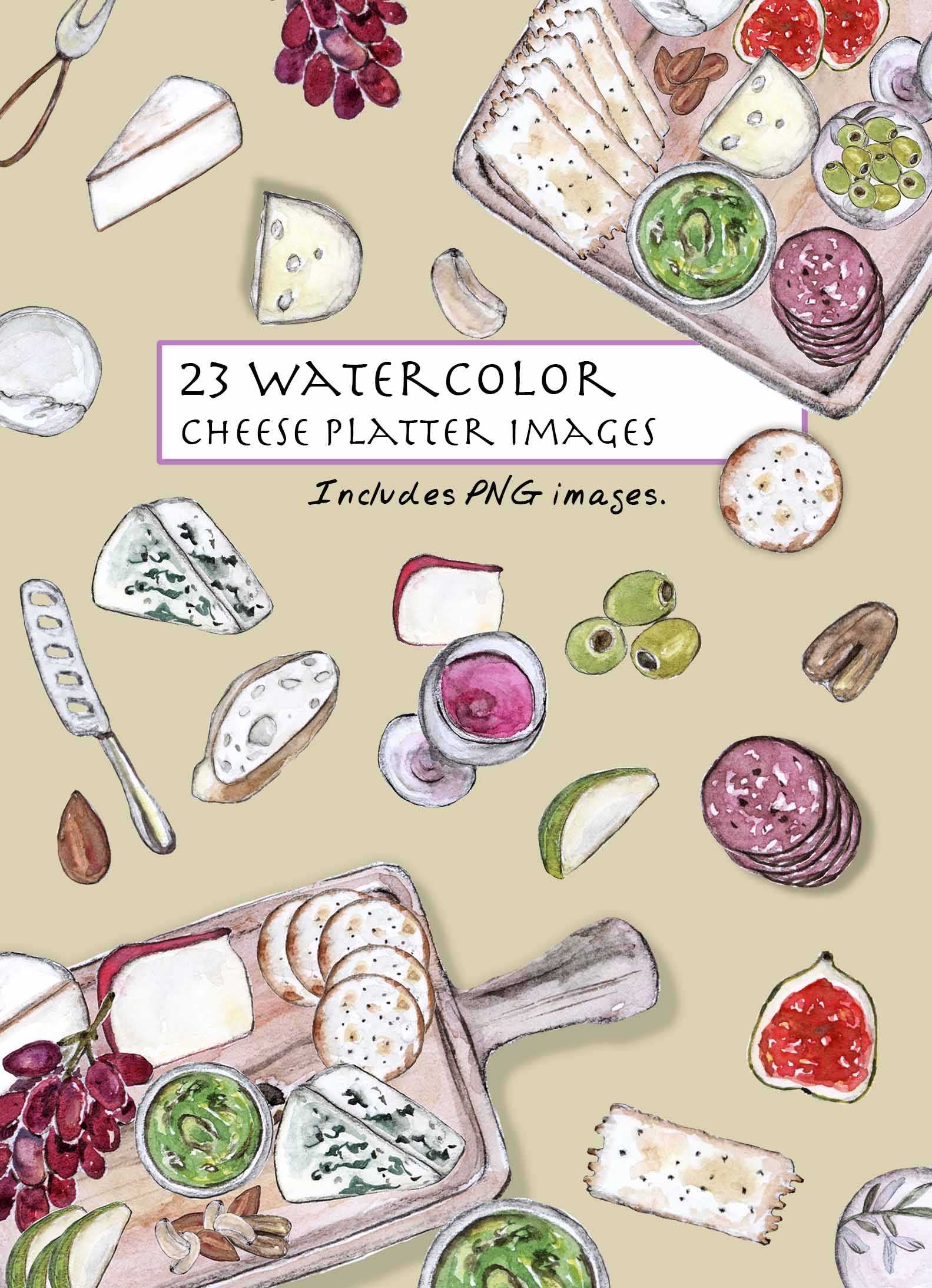 Cheese Platter Clipart Set