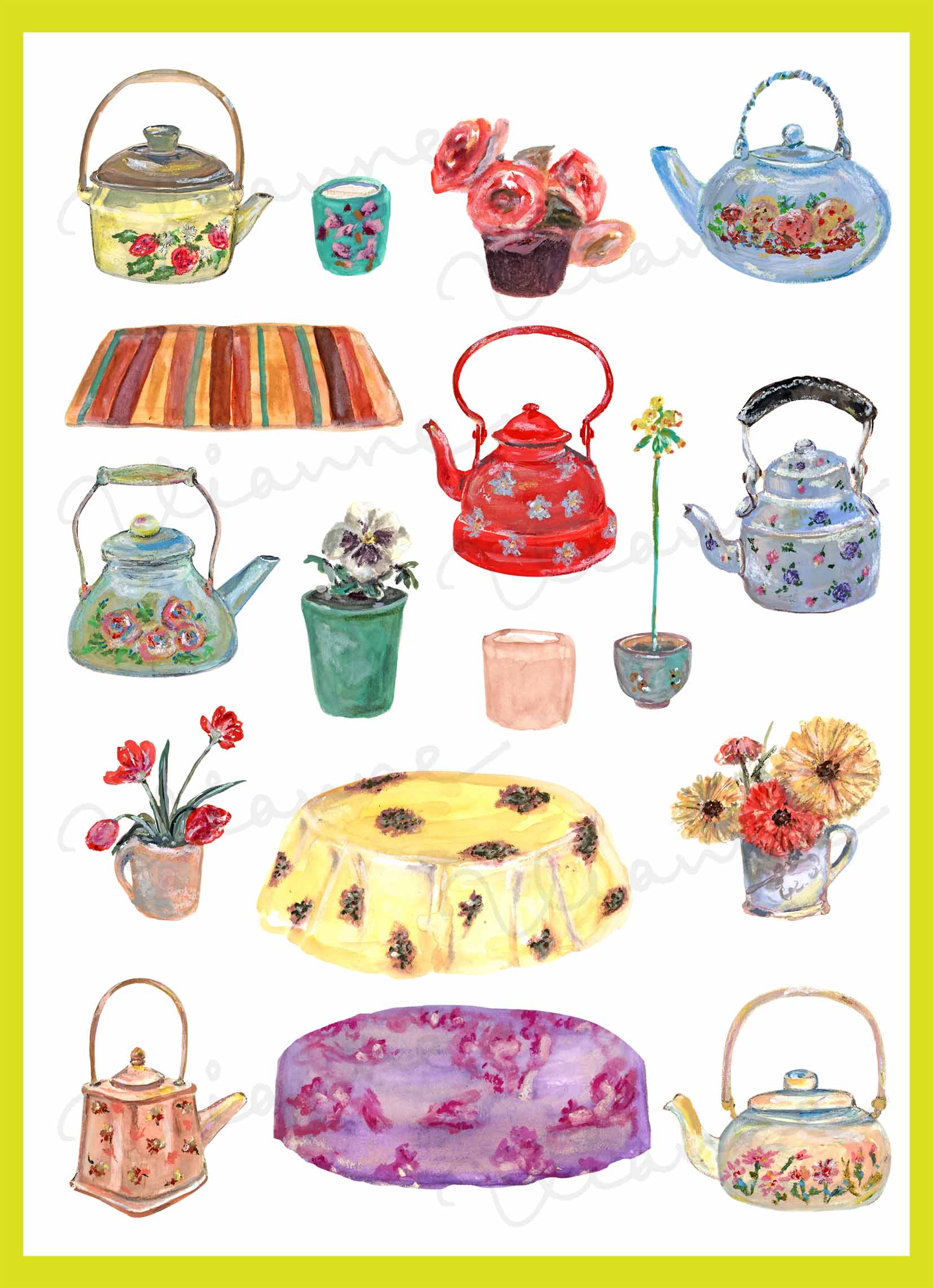Kettles & Vases Clipart Set