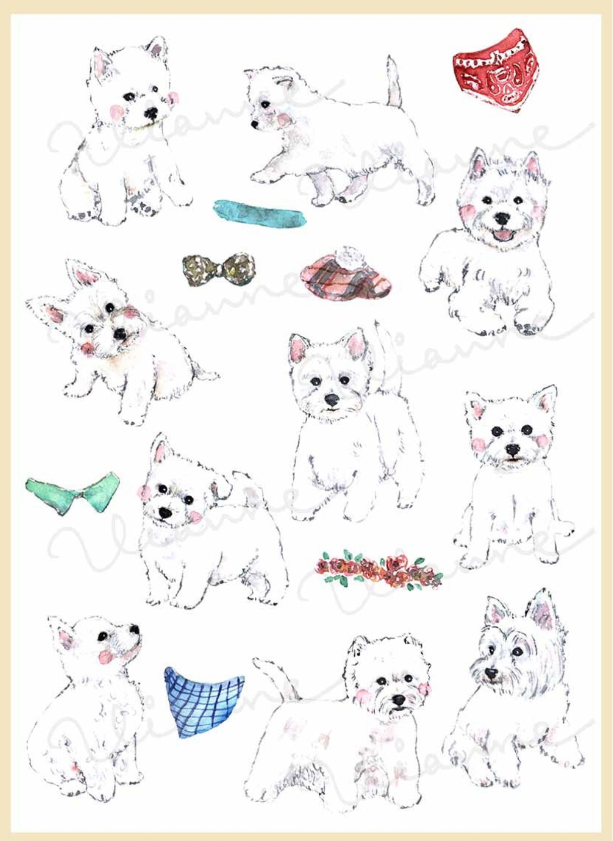 Westie Clipart Set