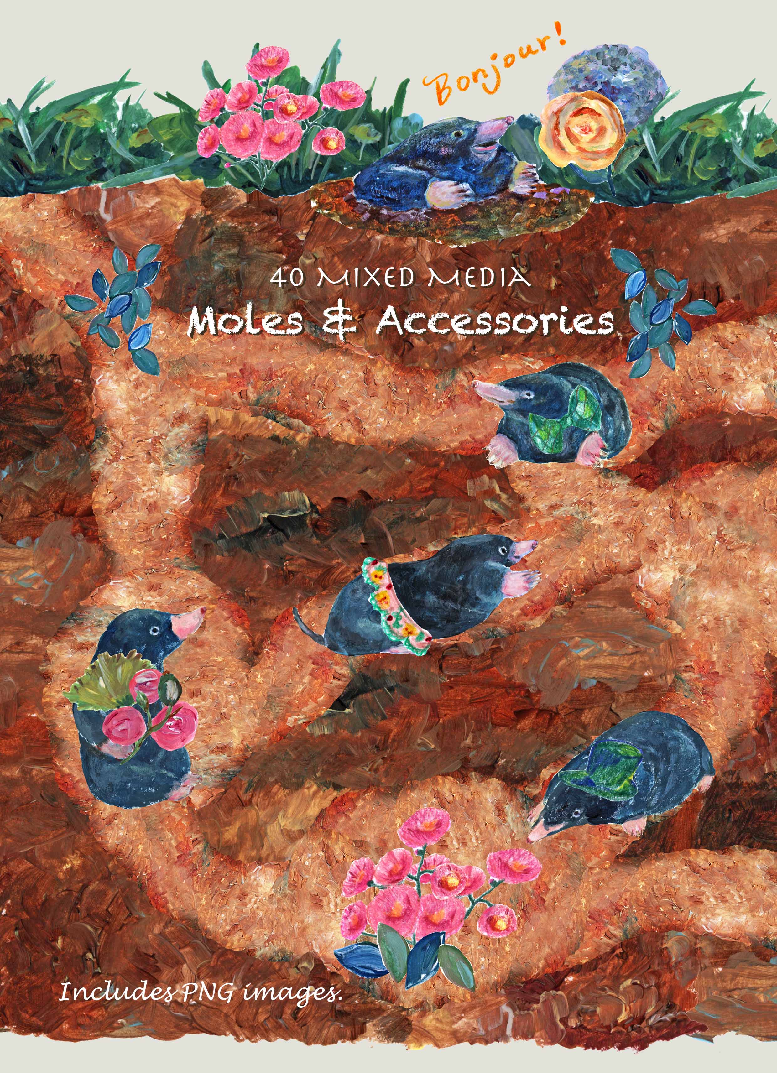 Mole Underground Clipart Set