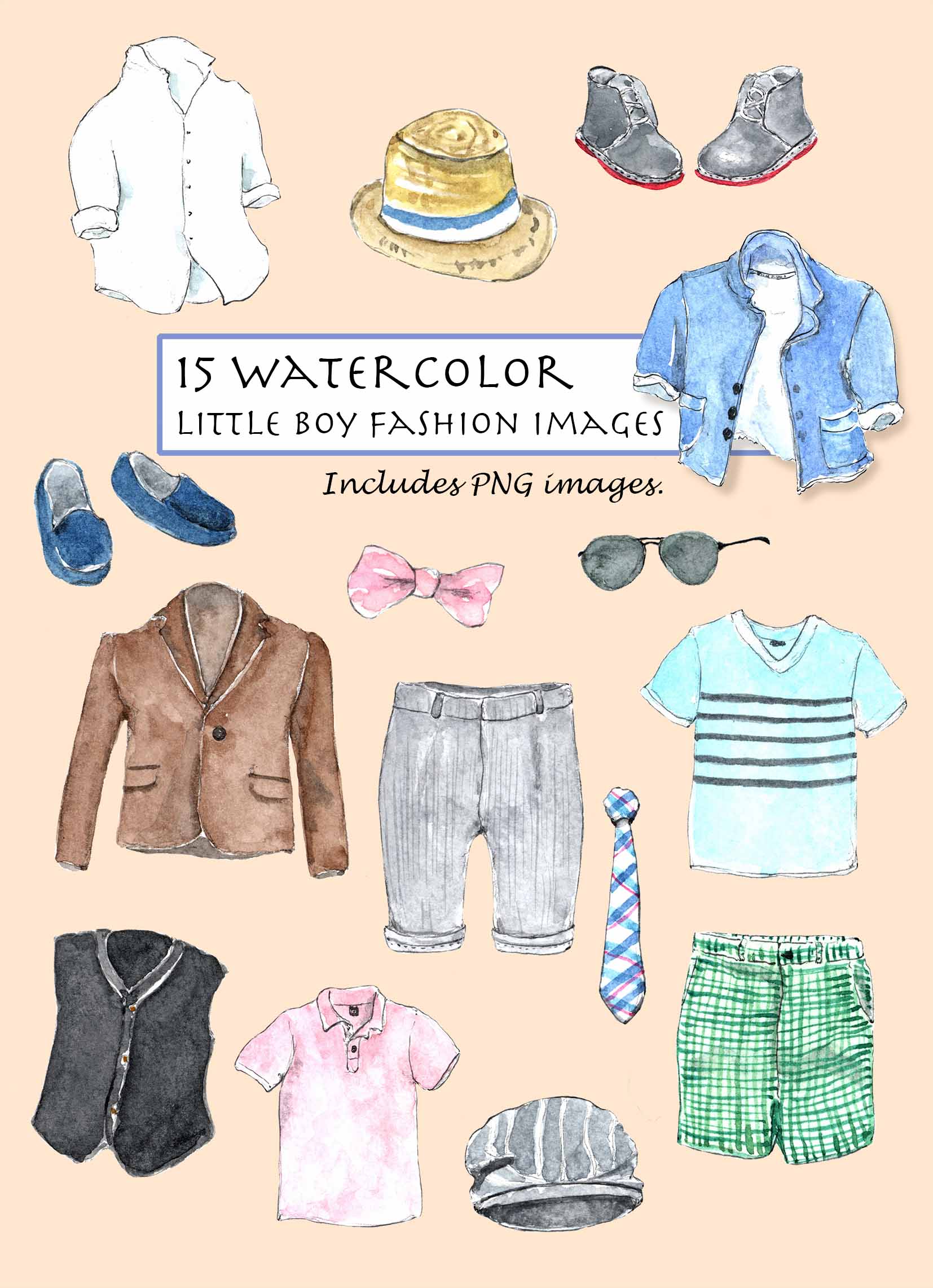 Little Boy Fashion Clipart Set