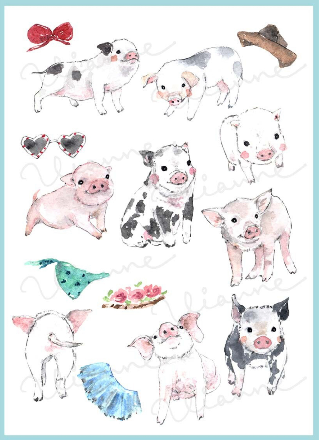 Piglets Clipart Set