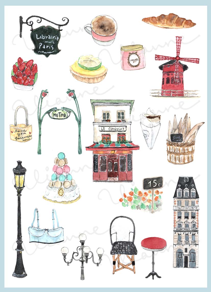 Paris Clipart Set