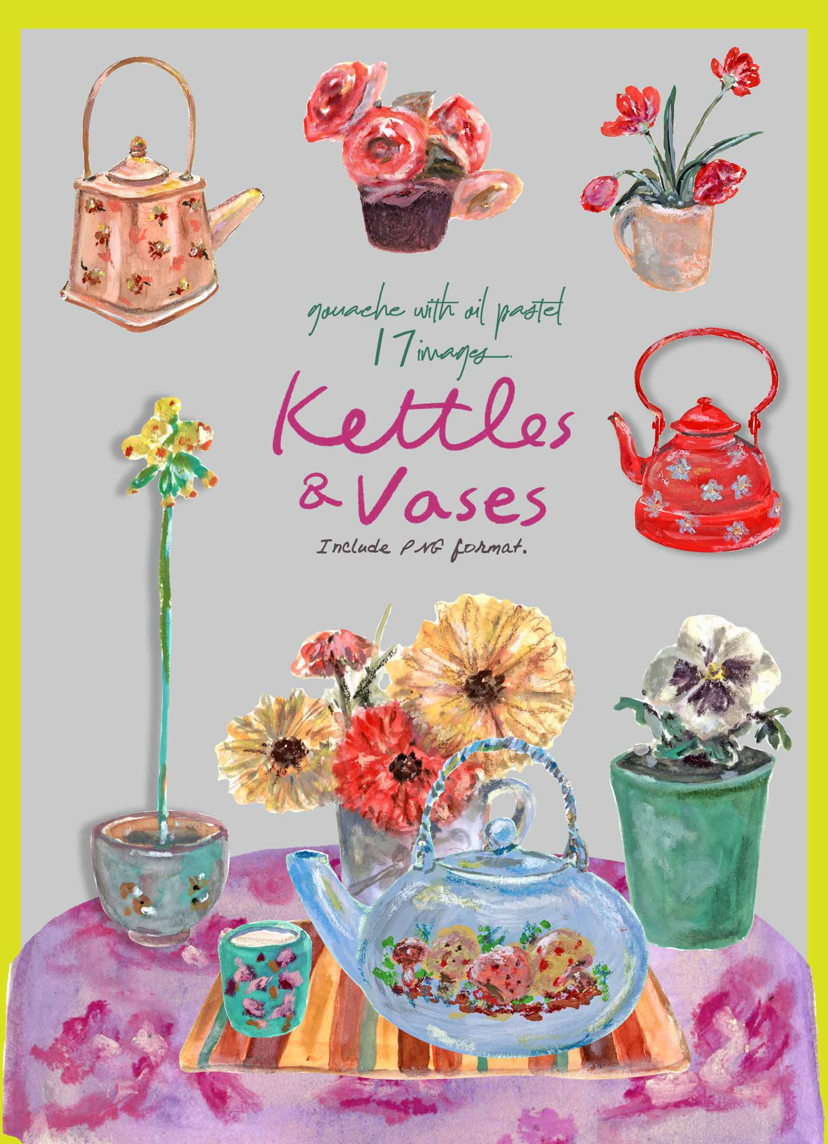 Kettles & Vases Clipart Set