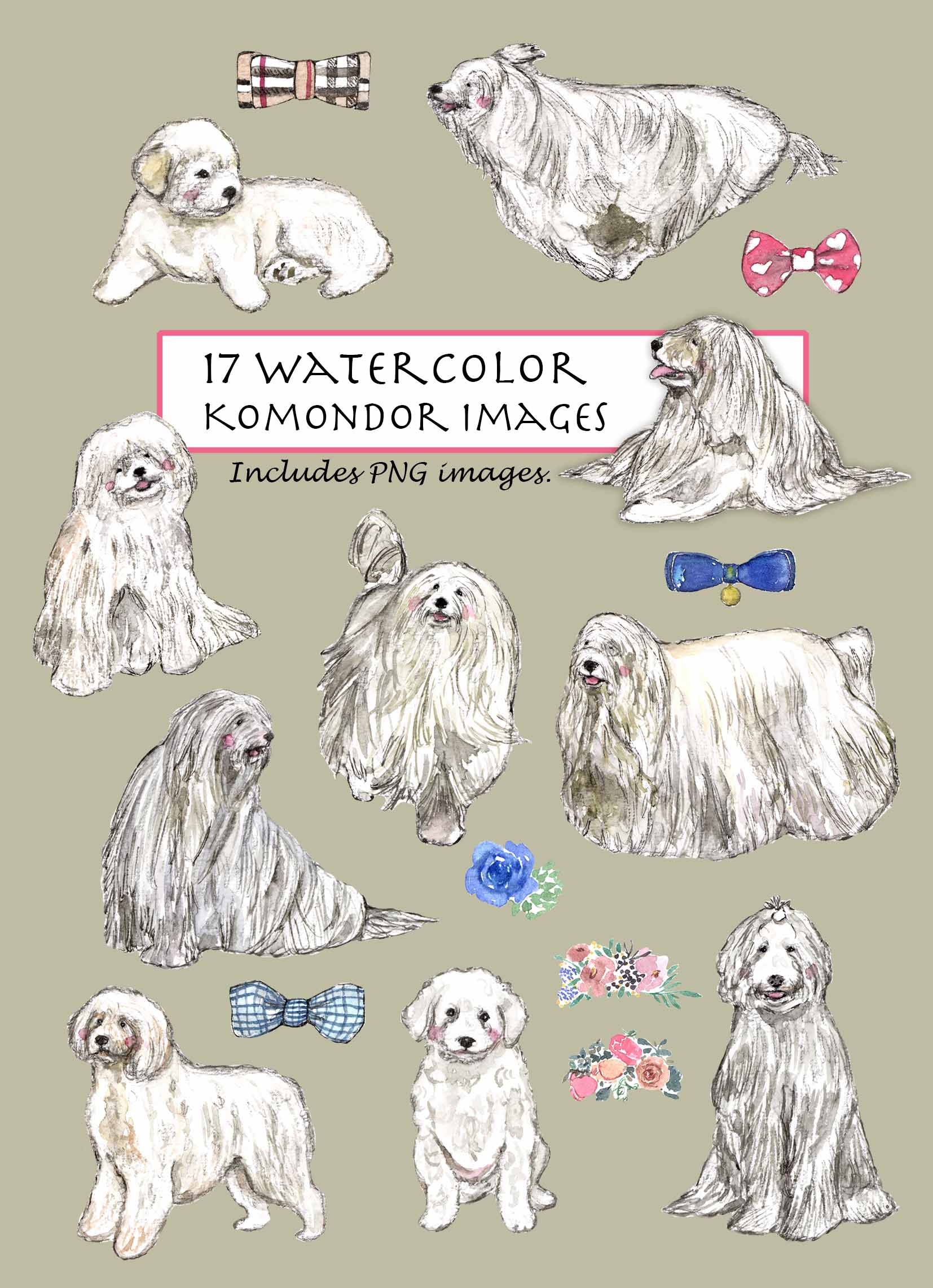 Komondor Clipart Set