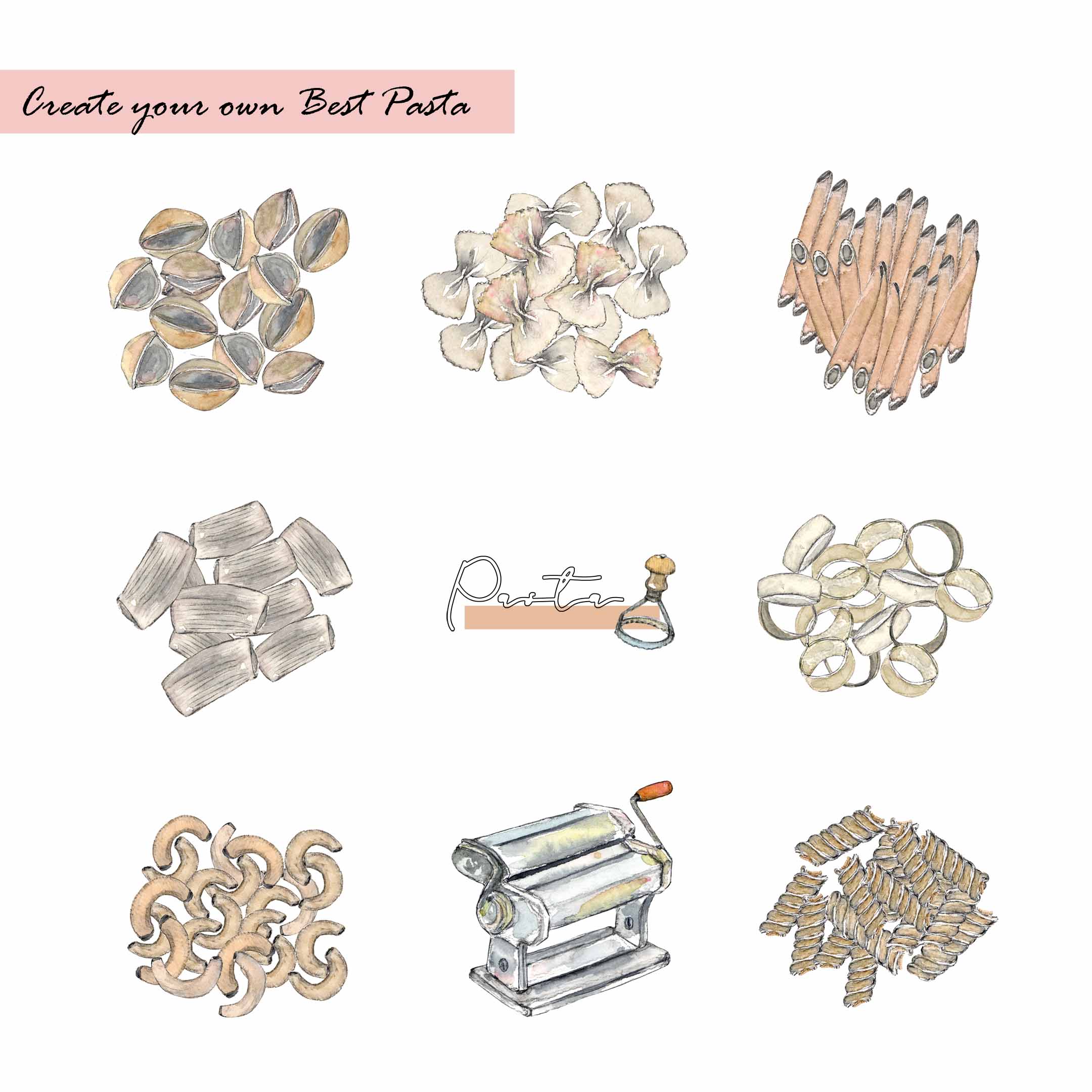 Pasta Clipart Set