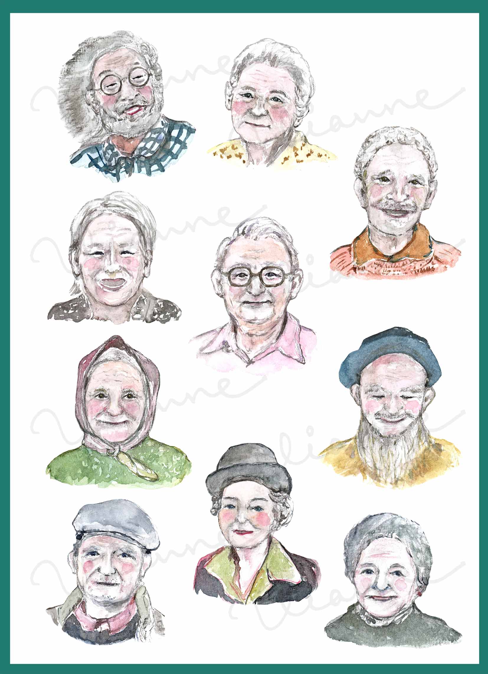 Happy Senior Clipart Set