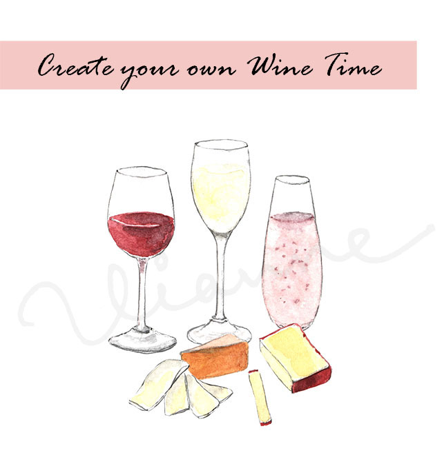 Wine & Cheese Clipart Set