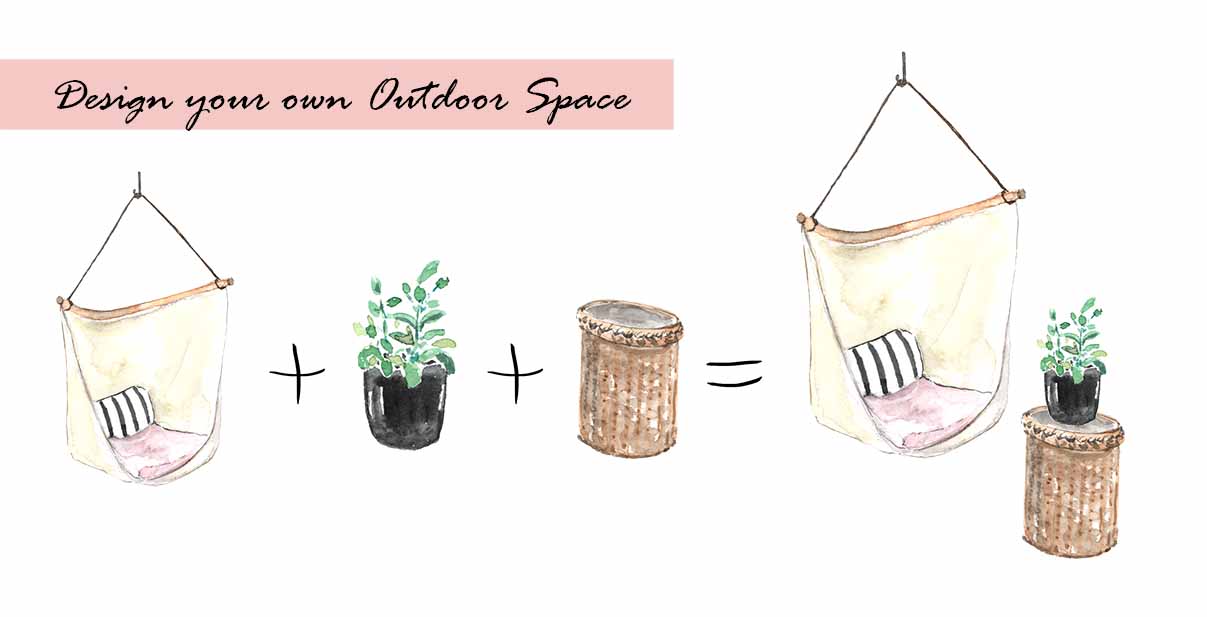 Watercolor Vintage Outdoor Living Clipart Set