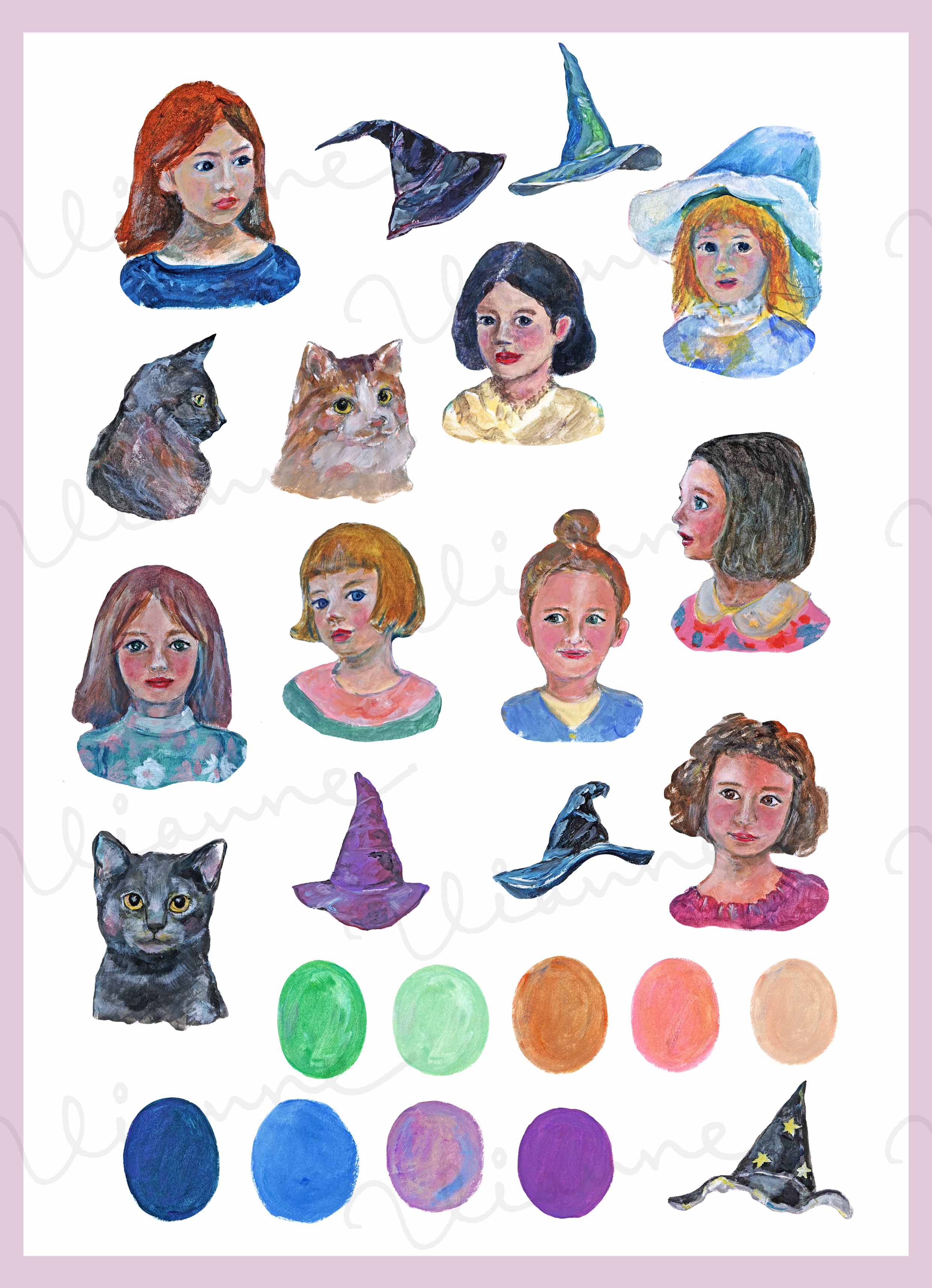 Cute Witch Clipart Set