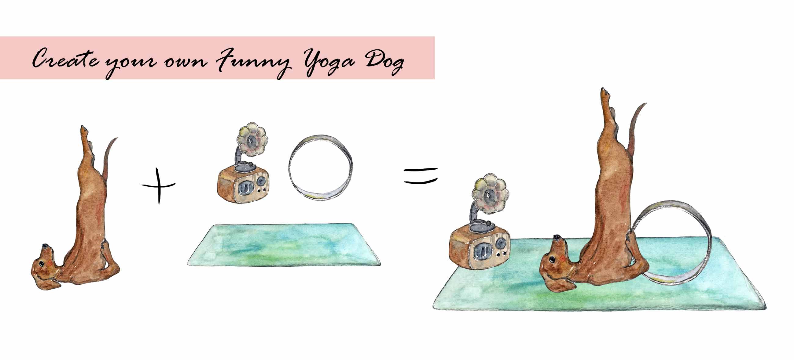 Yoga Dog Clipart Set