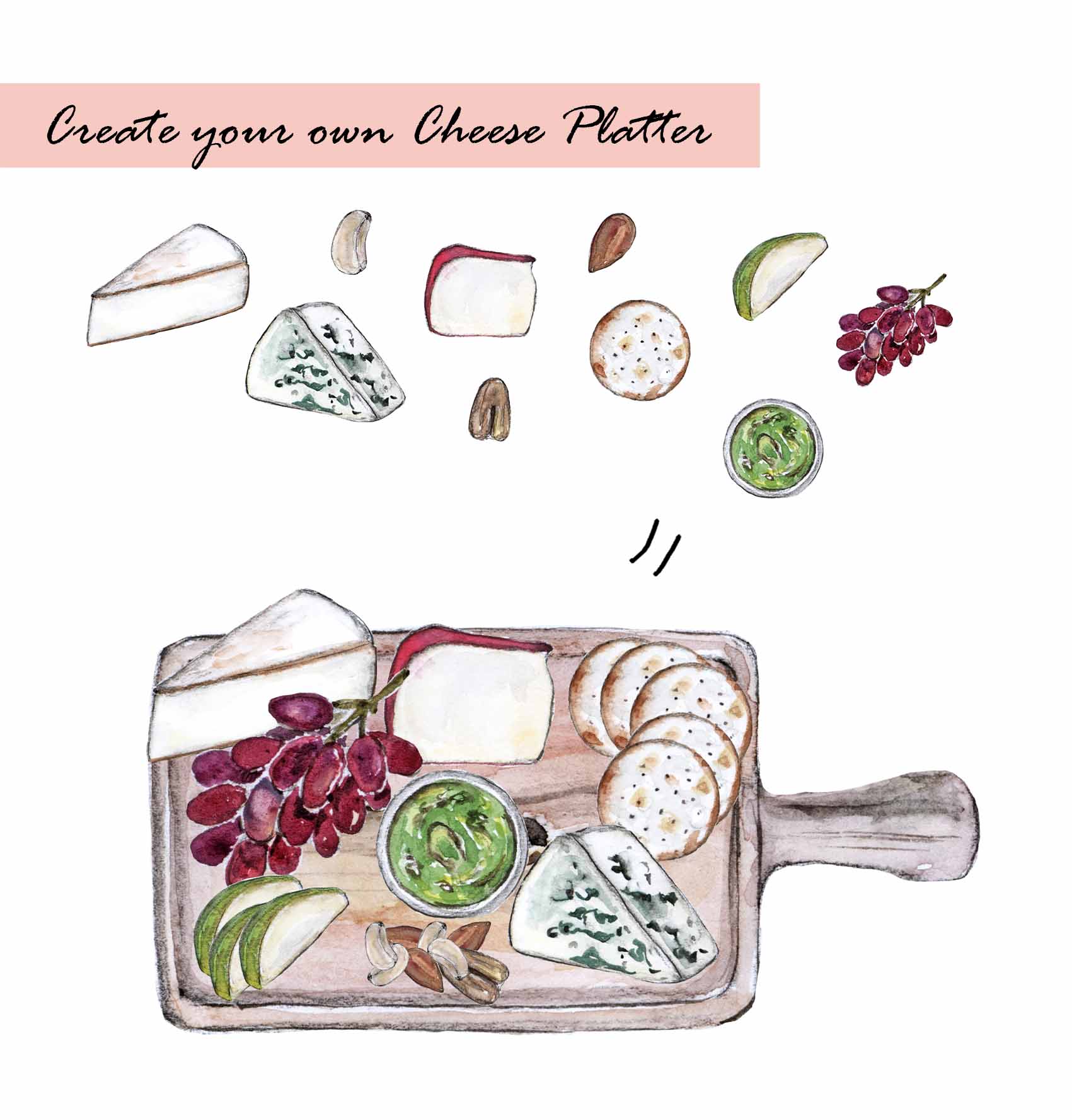 Cheese Platter Clipart Set