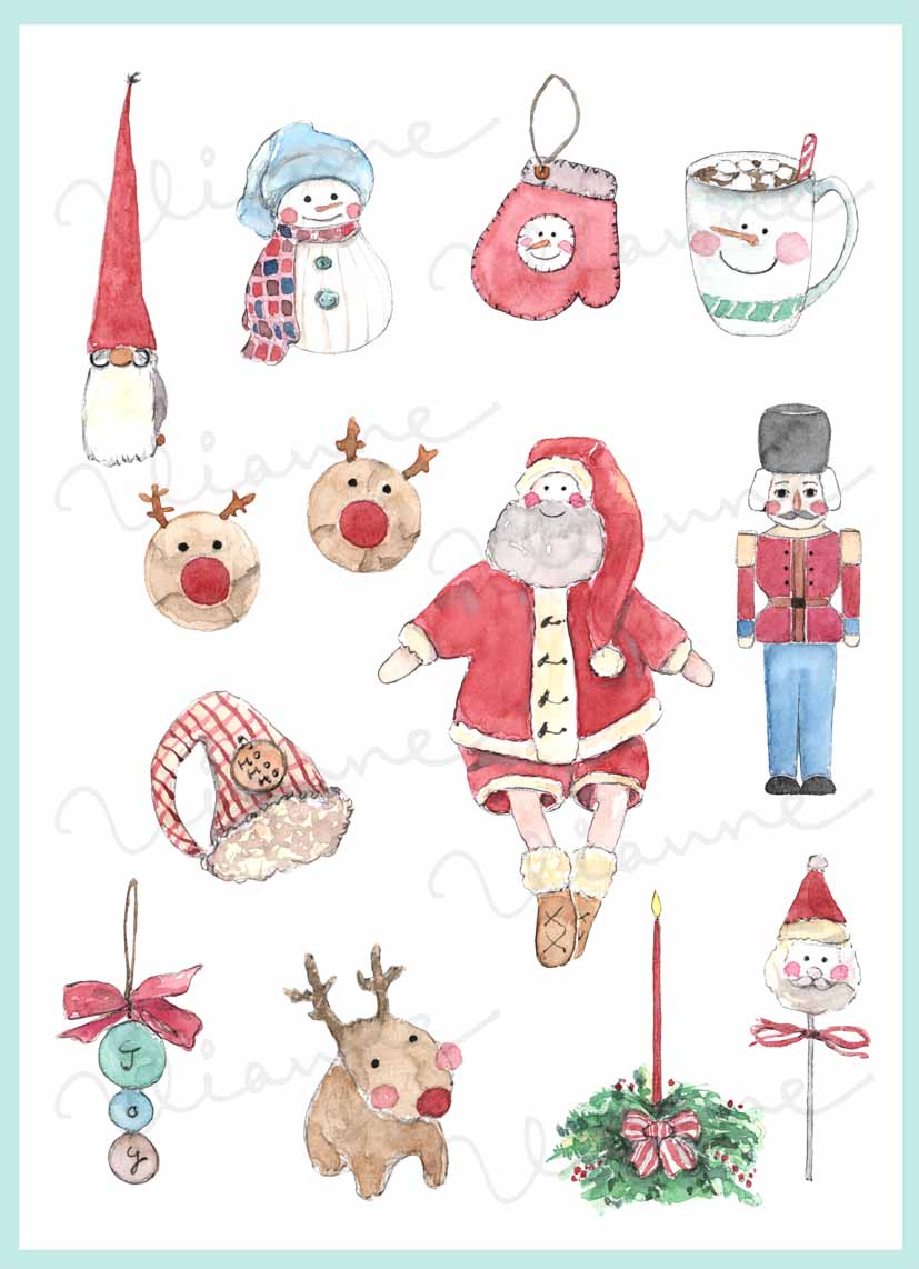 Cute Christmas Clipart Set