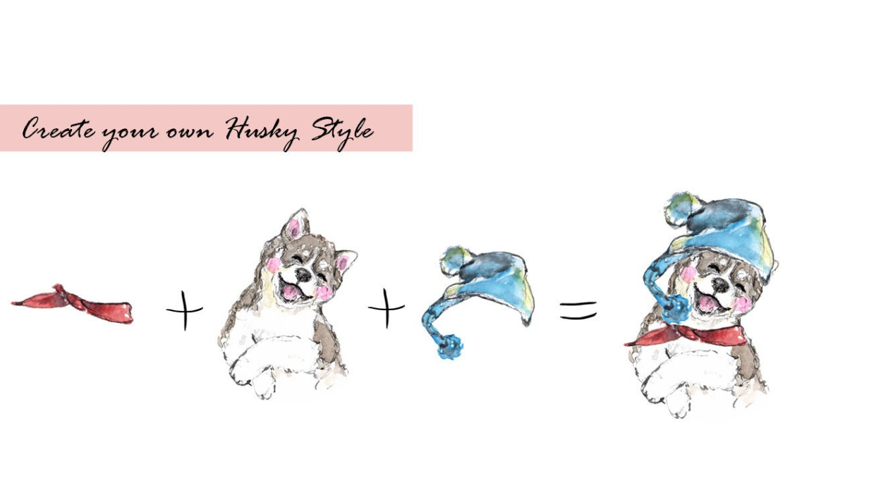 Husky Clipart Set