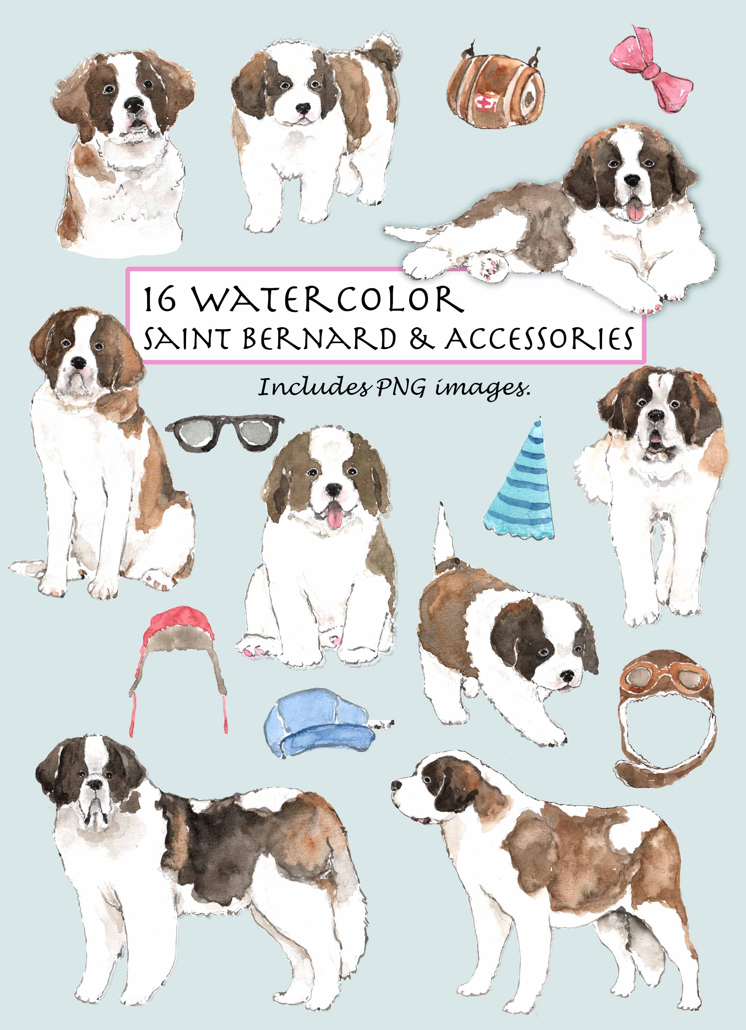 Saint Bernard Clipart Set