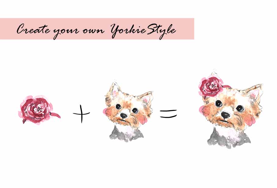 Yorkshire Terrier Clipart Set