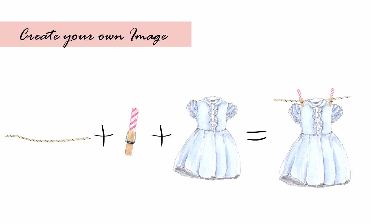 Vintage Dress & Laundry Accessories Clipart Set