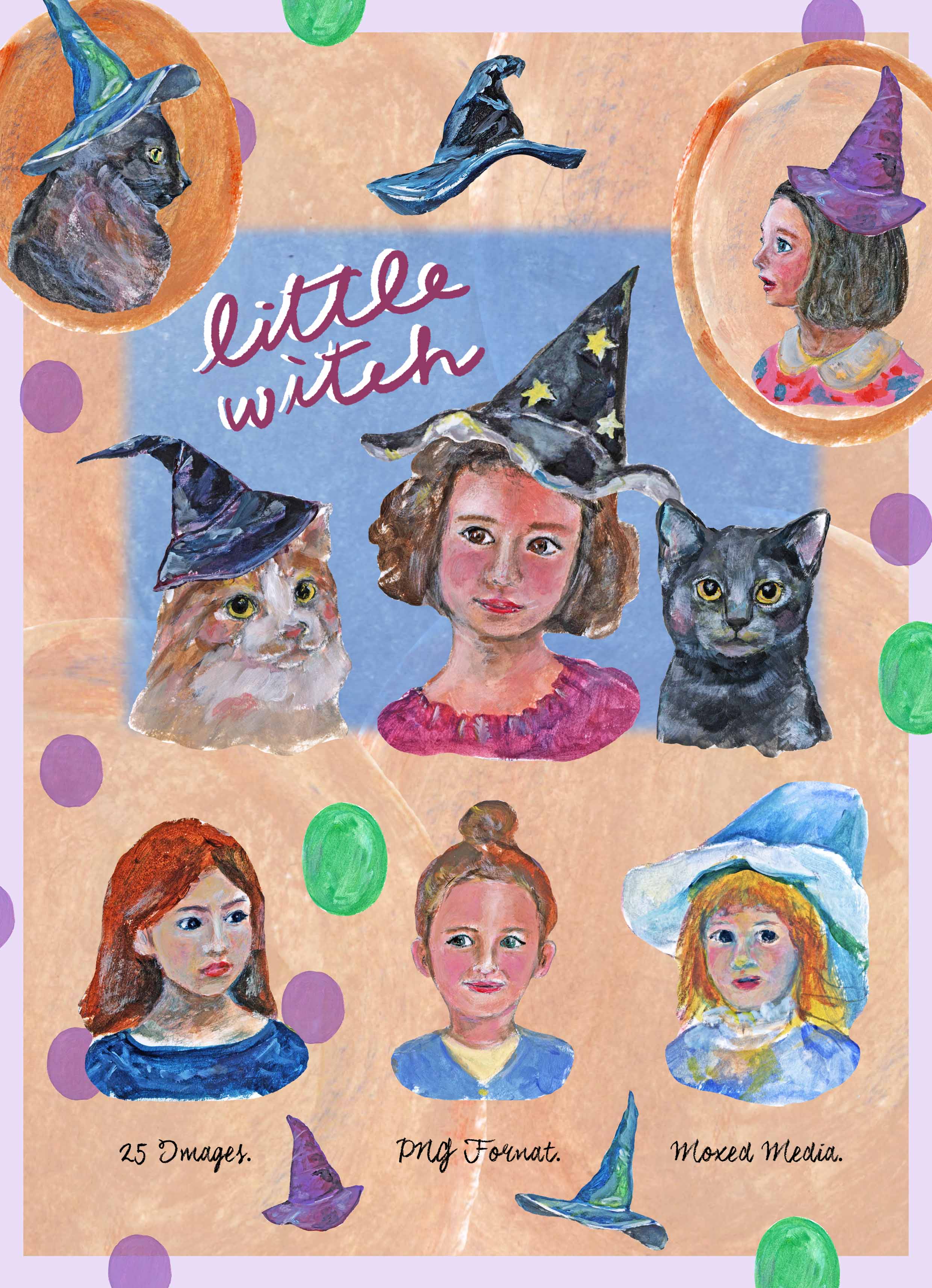 Cute Witch Clipart Set