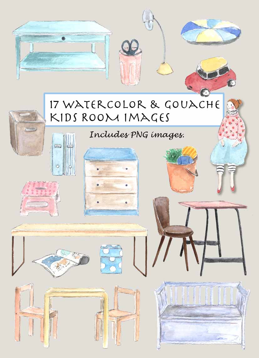 Kids Room Clipart Set