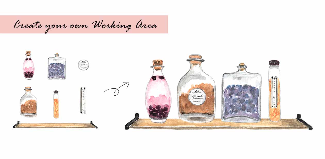 Potion Bottles & Cauldron Clipart Set
