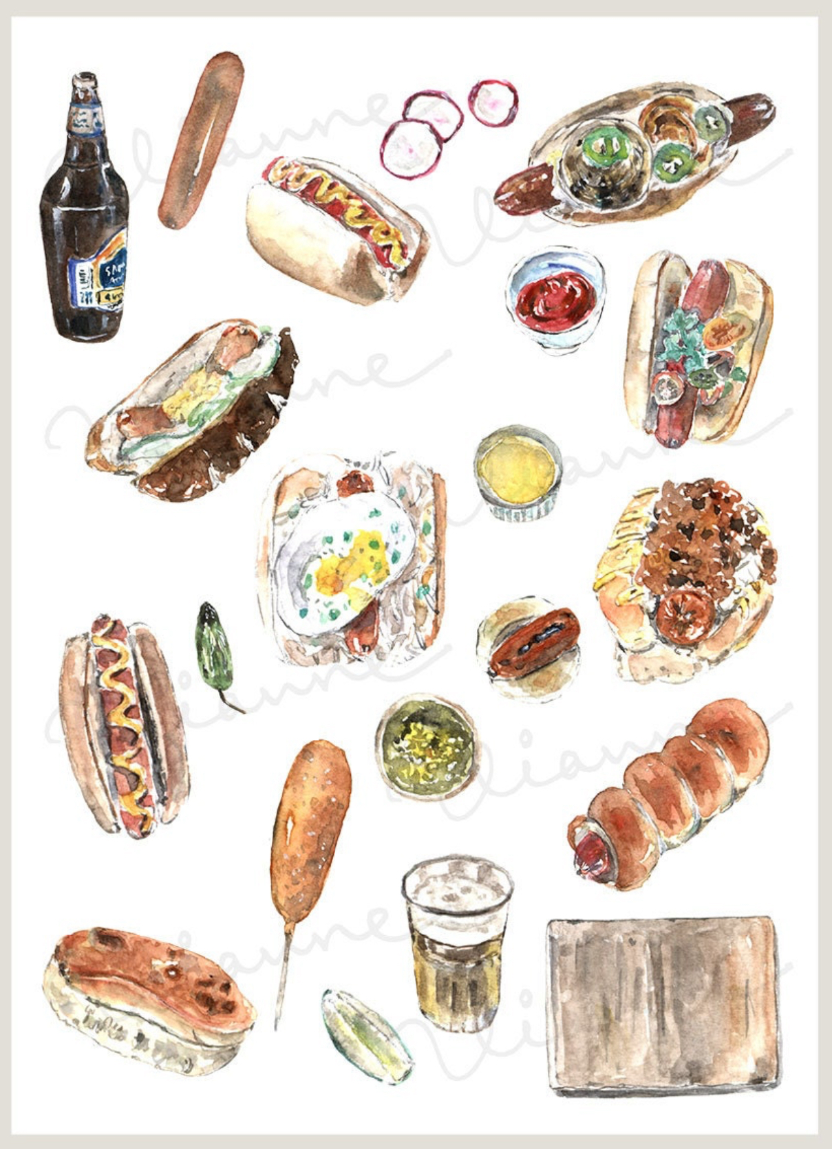 Hot Dog Clipart Set