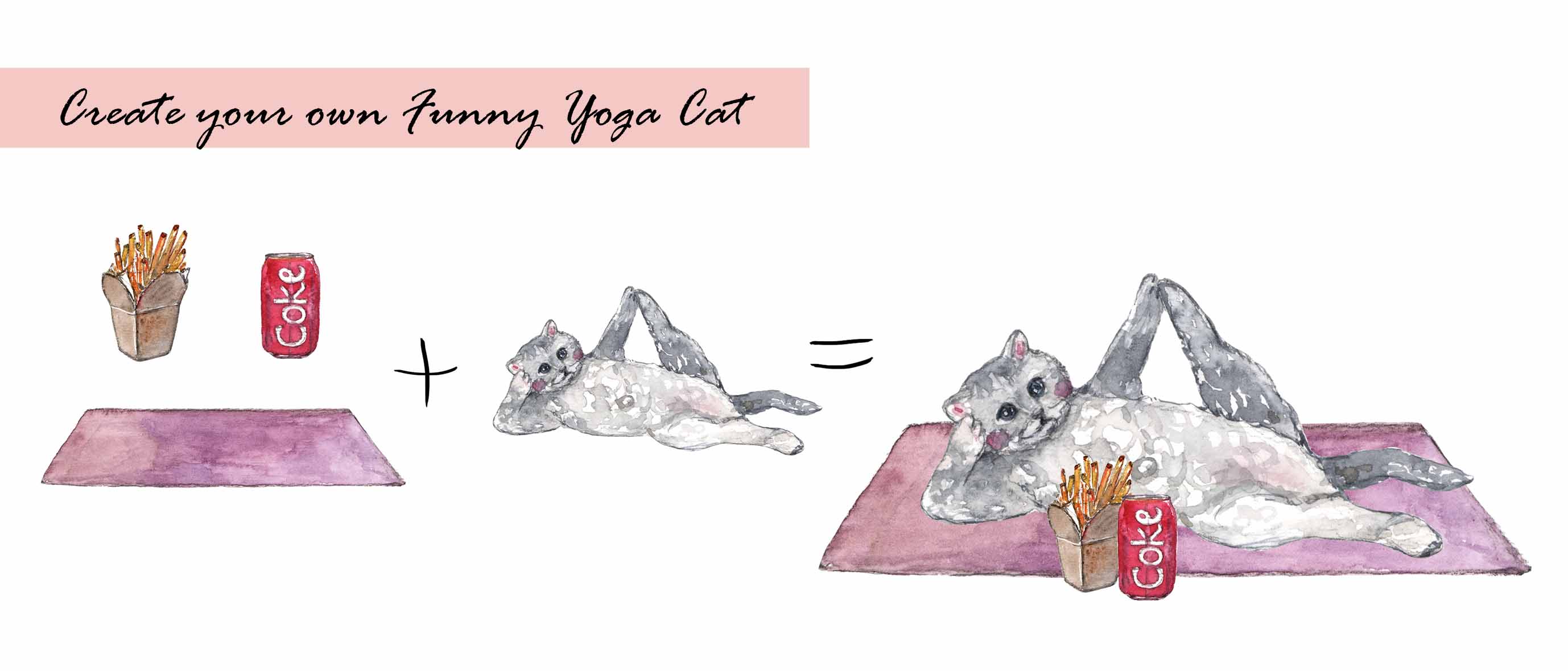 Yoga Cat Clipart Set