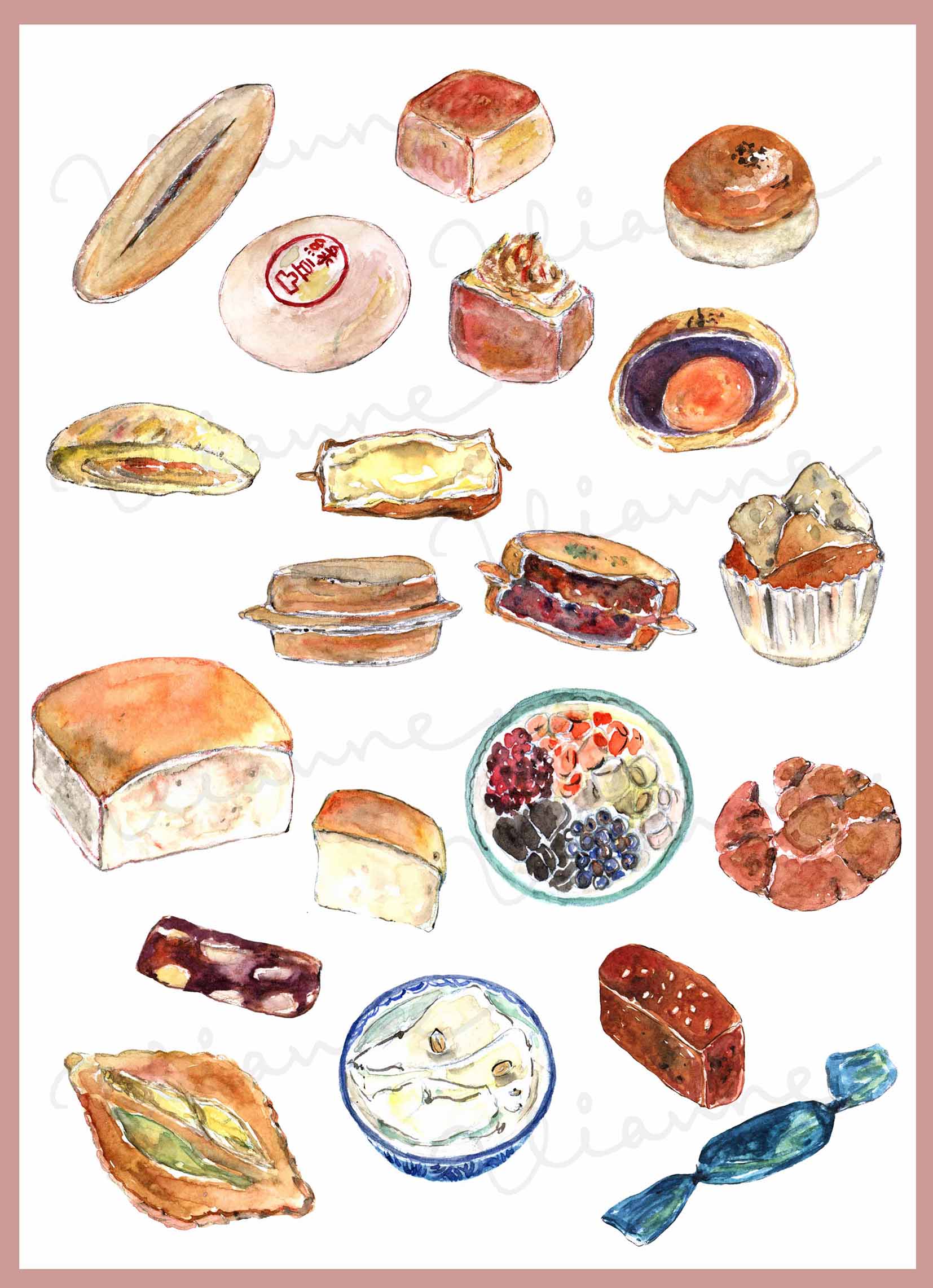Taiwanese Desserts Clipart Set