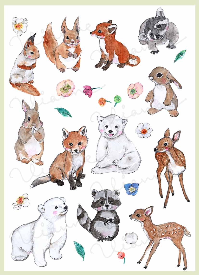 Woodland Animals Clipart Set