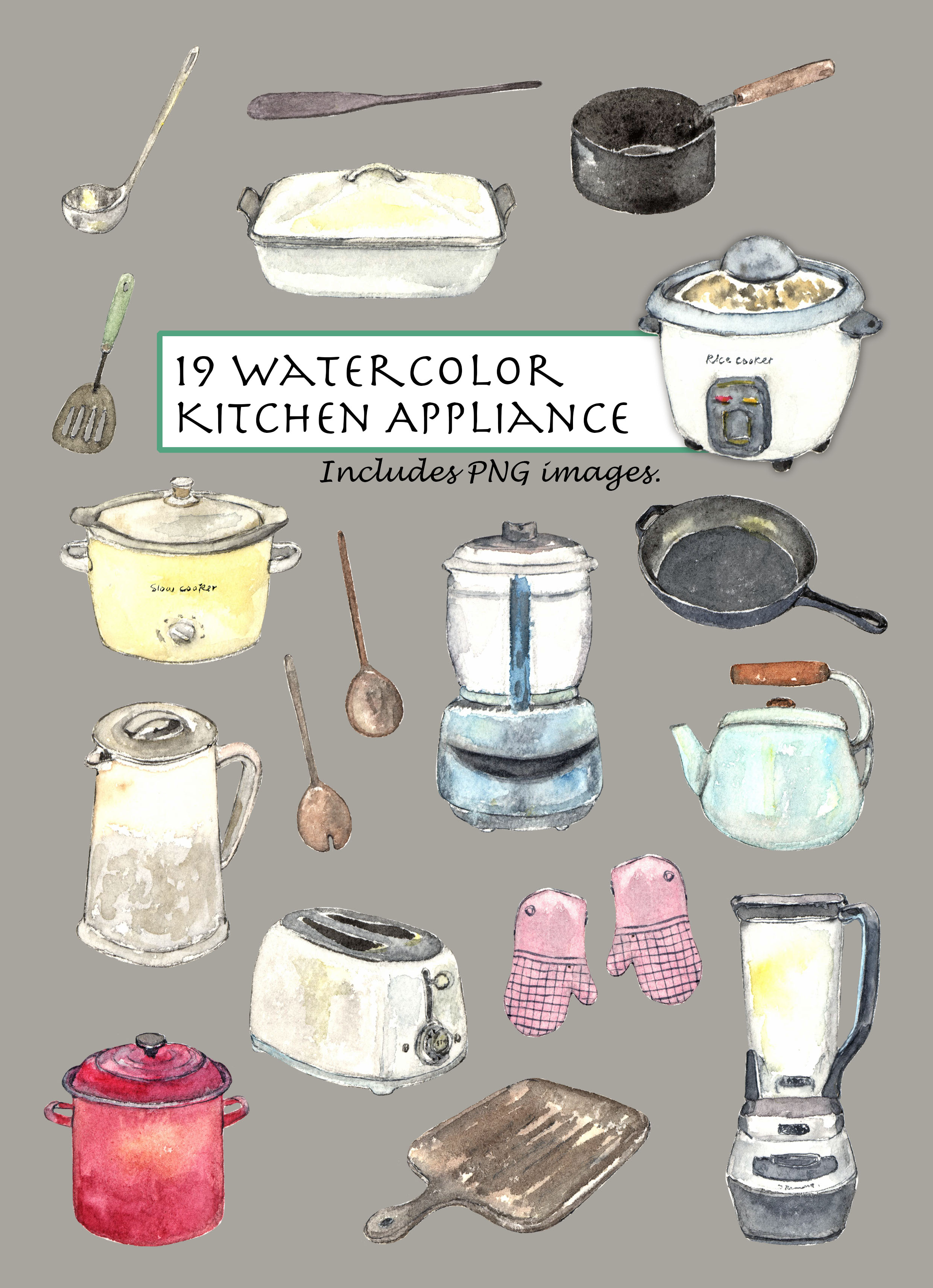 Kitchen Appliance Clipart Set