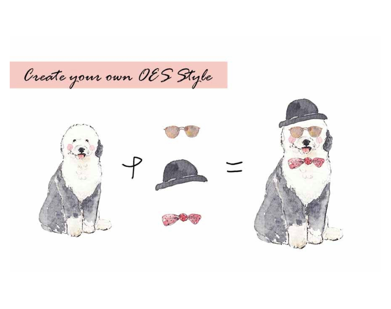 Old English Sheepdog Clipart Set