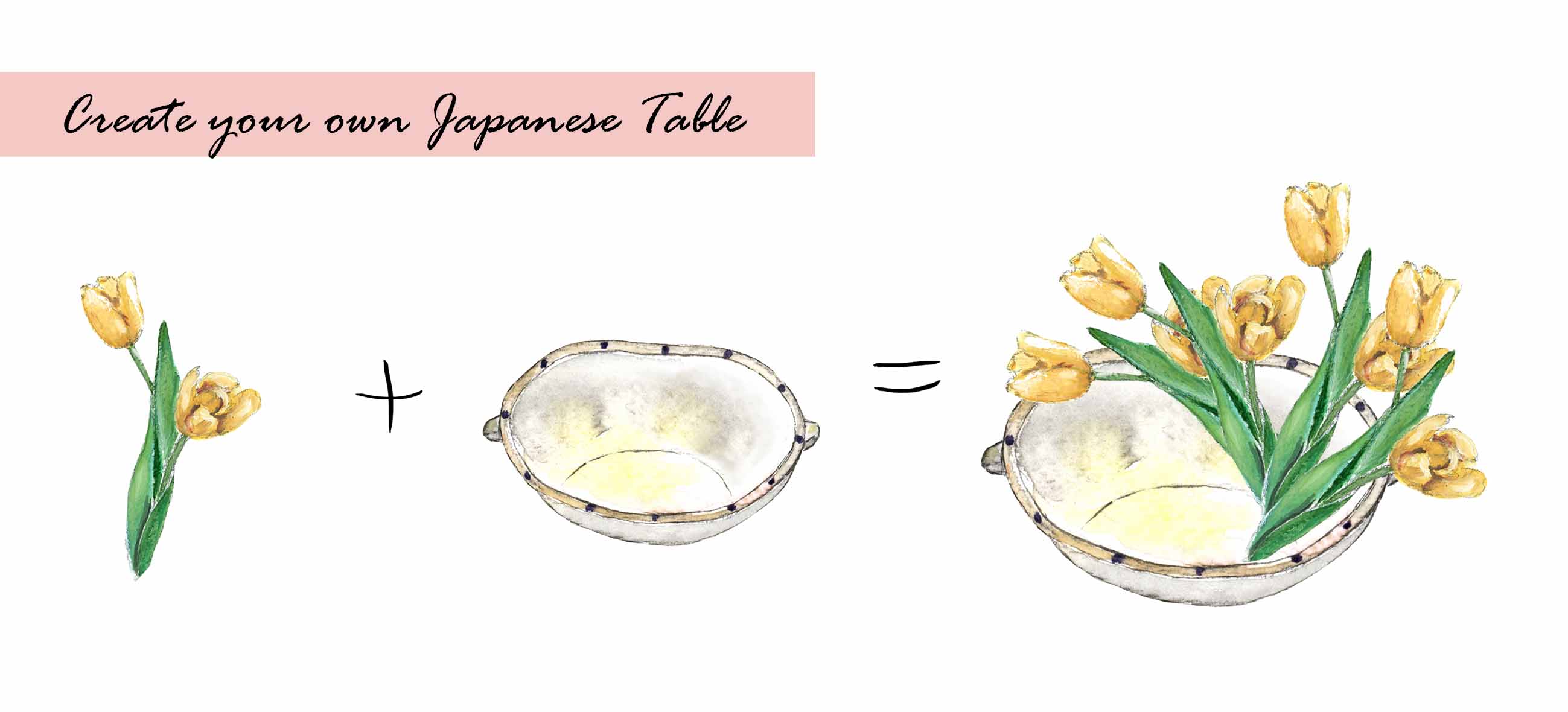 Japanese Small Plates & Mugs Clipart Set