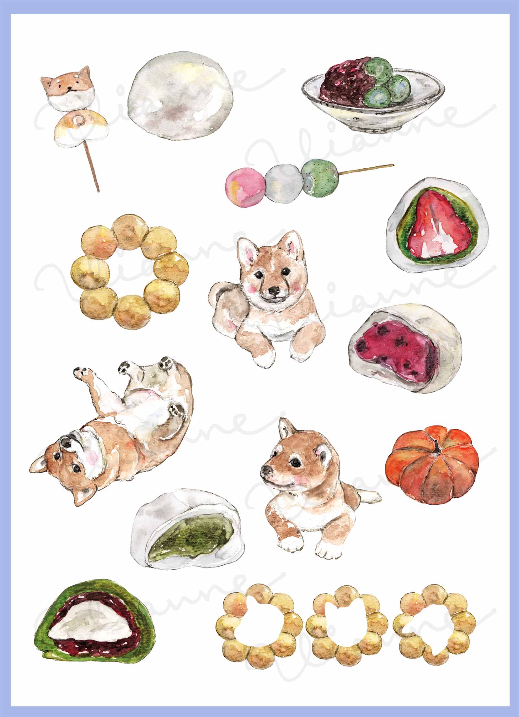 Mochi & Shiba Inu Clipart Set