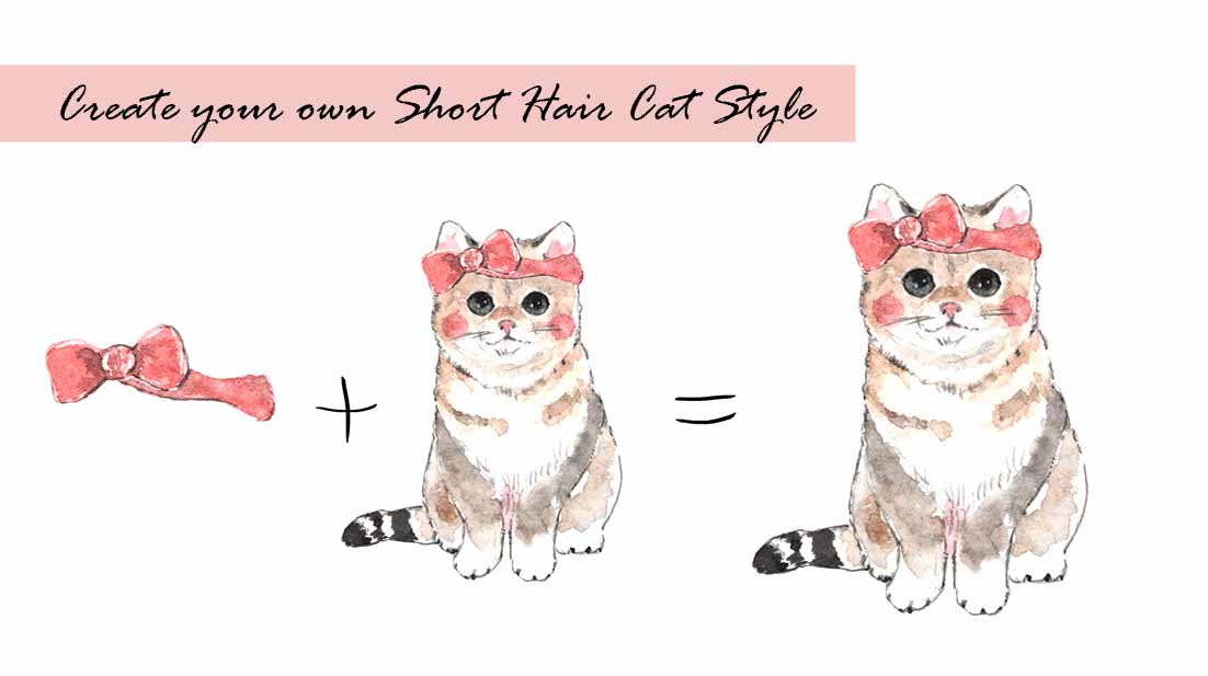 Short Hair Cats Clipart Set