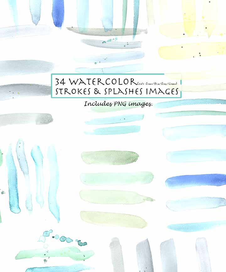 Strokes & Splashes Clipart Set